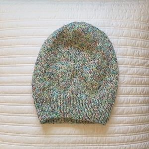 Colorful knit beanie hat